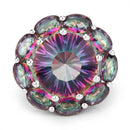 11.45 Carat Genuine Rainbow Quartz .925 Sterling Silver Ring