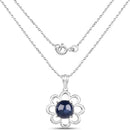 4.65 Carat Genuine Blue Sapphire .925 Sterling Silver Pendant
