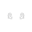 S999 Pure Silver Ghost Stud Earrings