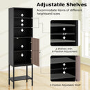 57 Inch Bathroom Tall Cabinet with 1 Door and 4 Shelves Narrow Storage Unit