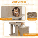 57 Inch Cat Tree with Dual Condos and Hammock and 2 Dangling Balls