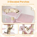 57 Inch Cat Tree with Dual Condos and Hammock and 2 Dangling Balls