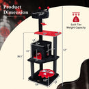 57" Gothic Cat Tower with Padded Perch and Spider Toy