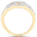 14K Yellow Gold Plated 0.26 Carat Genuine White Diamond .925 Sterling Silver Ring
