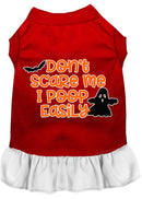 Halloween Pet Dog & Cat Dress Screen Printed, "Don't Scare Me, I Poop Easily"