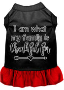 Pet Dog & Cat Dress Screen Printed, "I Am What My Family Is Thankful For"