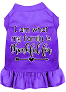 Pet Dog & Cat Dress Screen Printed, "I Am What My Family Is Thankful For"