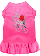 Dog Dress, Pet Dog & Cat Dress Screen Printed, "Timeless Tale"