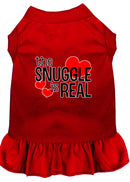 Dog Dress, Pet Dog & Cat Dress Screen Printed, "The Snuggle Is Real"