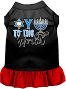 Hanukkah Pet, Dog and Cat Dress Screen Printed, "Oy To The World"