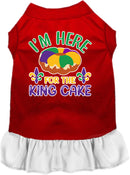 Pet Dog & Cat Screen Printed Dress "I'm Here For The King Cake"