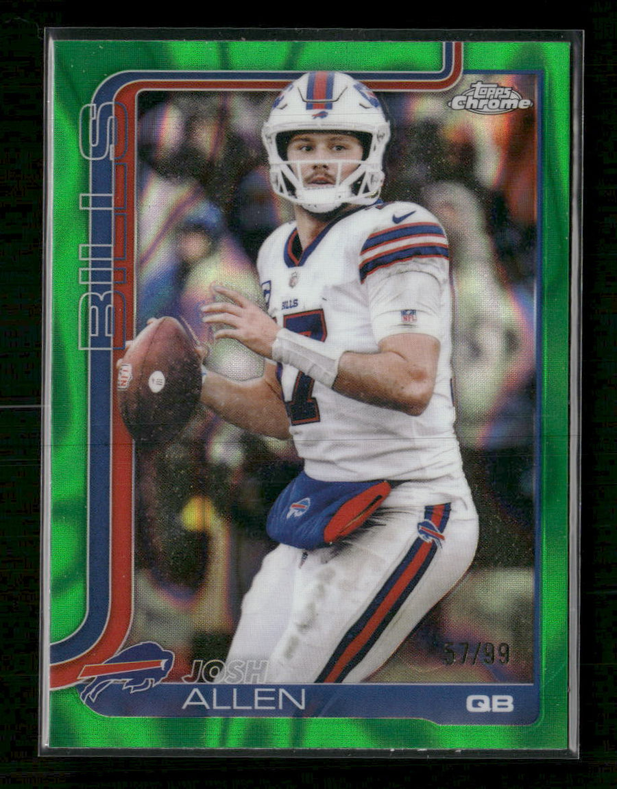 2025 Topps Chrome Green Wave Refractor Josh Allen #/99 #34