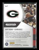 2020 Panini Prizm Draft Picks Collegiate Red Ice Anthony Edwards #1
