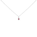 10K White Gold 5x3mm Green Emerald and Diamond Accent Halo Pear Shape 18" Pendant Necklace (I-J Color, I1-I2 Clarity)