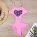 Peach Heart Adjustable Girls One-piece Swimsuit