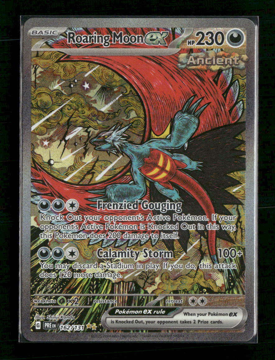 roaring moon ancient pokemon card value ex 2023 Scarlet & Violet: Paradox Rift #229/182 Ultra Rare Price Guide your opponent takes 2 Prize cards. Roaring Moon EX Prismatic Evolutions