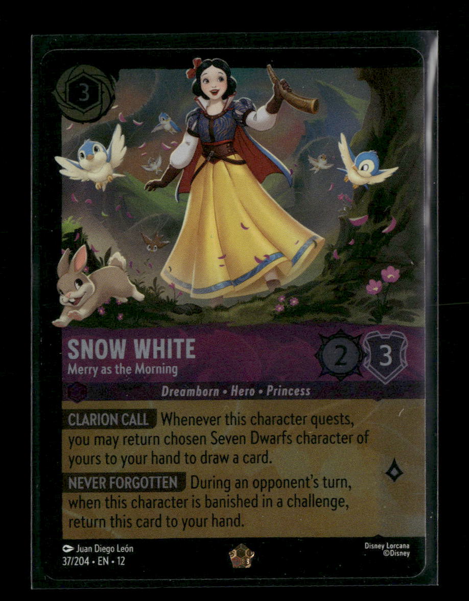 snow white lorcana card Wilds Unknown Snow White #37/204 – Ralphie's Funhouse
