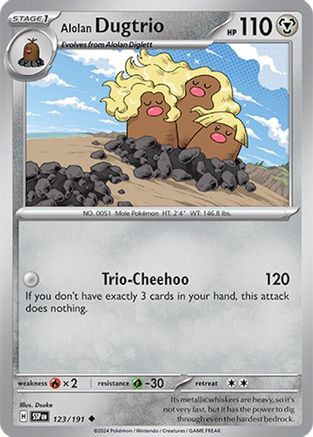 Alolan Dugtrio 123/191 - SV08 Surging Sparks Reverse Holofoil