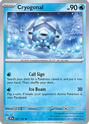 Cryogonal 047/191 - SV08 Surging Sparks Reverse Holofoil
