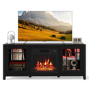 58" Fireplace TV Stand with LED Lights and 18" Electric Fireplace