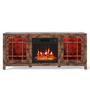 58" Fireplace TV Stand with LED Lights and 18" Electric Fireplace