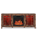 58" Fireplace TV Stand with LED Lights and 18" Electric Fireplace
