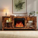 58" Fireplace TV Stand with LED Lights and 18" Electric Fireplace