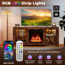 58" Fireplace TV Stand with LED Lights and 18" Electric Fireplace