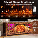 58" Fireplace TV Stand with LED Lights and 18" Electric Fireplace