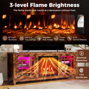 58" Fireplace TV Stand with LED Lights and 18" Electric Fireplace