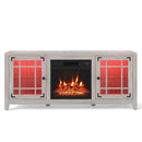 58" Fireplace TV Stand with LED Lights and 18" Electric Fireplace