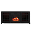 58" Fireplace TV Stand with LED Lights and 18" Electric Fireplace