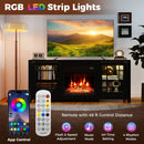 58" Fireplace TV Stand with LED Lights and 18" Electric Fireplace