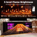 58" Fireplace TV Stand with LED Lights and 18" Electric Fireplace