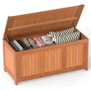 58 Gallon 3-in-1 Patio Wood Deck Box with Flip Top for Cushions