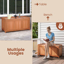 58 Gallon 3-in-1 Patio Wood Deck Box with Flip Top for Cushions