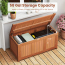 58 Gallon 3-in-1 Patio Wood Deck Box with Flip Top for Cushions