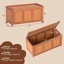 58 Gallon 3-in-1 Patio Wood Deck Box with Flip Top for Cushions