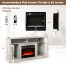 58 Inch Fireplace TV Stand with LED Lights with Storage Cabinets and Glass Doors