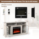 58 Inch Fireplace TV Stand with LED Lights with Storage Cabinets and Glass Doors
