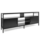58 Inch Industrial TV Stand with Cabinets and Adjustable Shelf for TVs up to 65 Inch-Rustic Brwon