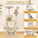 58" Multi-Level Cat Tree Soft Plush Cat Tower with Padded Top Perch