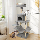 58" Multi-Level Cat Tree Soft Plush Cat Tower with Padded Top Perch