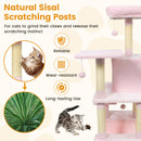 58" Multi-Level Cat Tree Soft Plush Cat Tower with Padded Top Perch