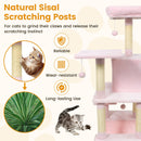 58" Multi-Level Cat Tree Soft Plush Cat Tower with Padded Top Perch
