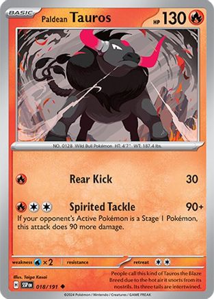 Paldean Tauros 018/191 - SV08 Surging Sparks Reverse Holofoil