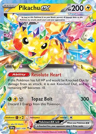 Pikachu ex 057/191 - SV08 Surging Sparks Holofoil