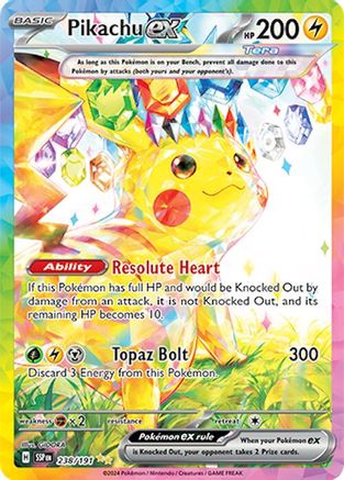 Pikachu ex 238/191 - SV08 Surging Sparks Holofoil