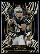 2025 Panini Select Zebra Prizm Shock Drake Maye #80