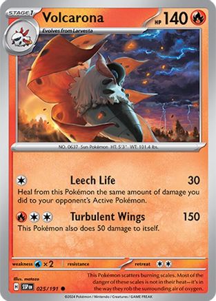 Volcarona 025/191 - SV08 Surging Sparks Reverse Holofoil